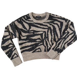 Steve Madden Zebra Animal Print Sweater Size Medium